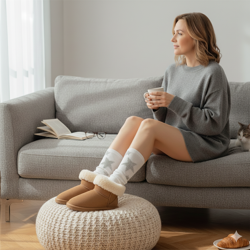 Socks, White with Crystal Stars