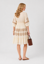 Cynthia Viscose Dress, Ecru