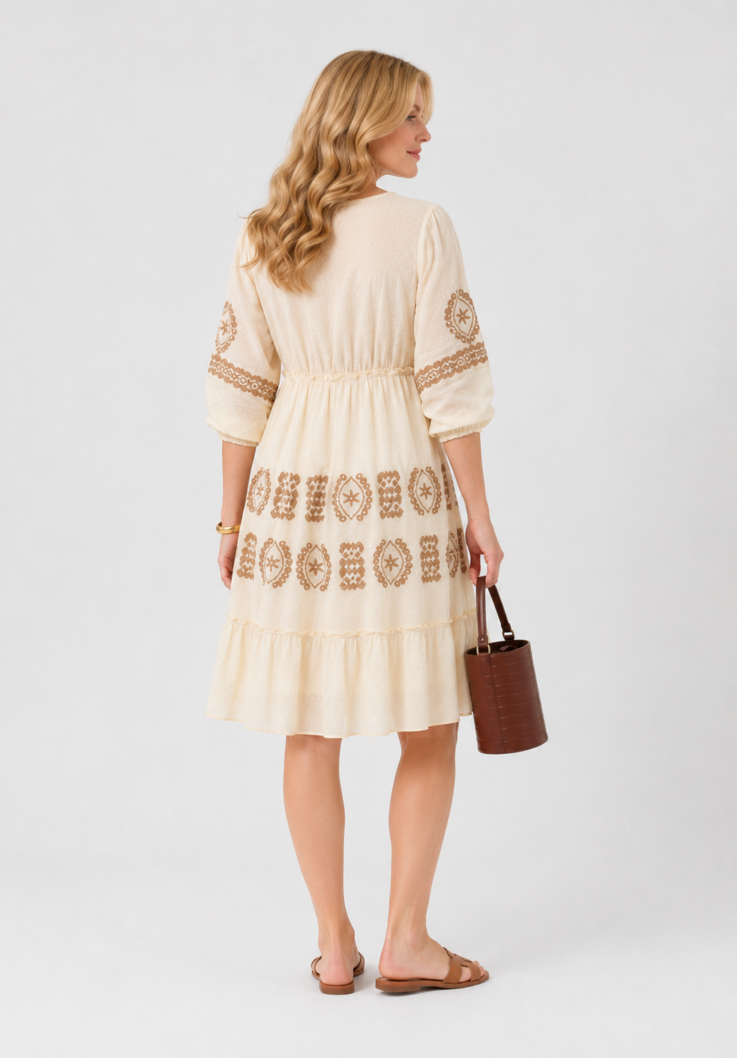 Cynthia Viscose Dress, Ecru