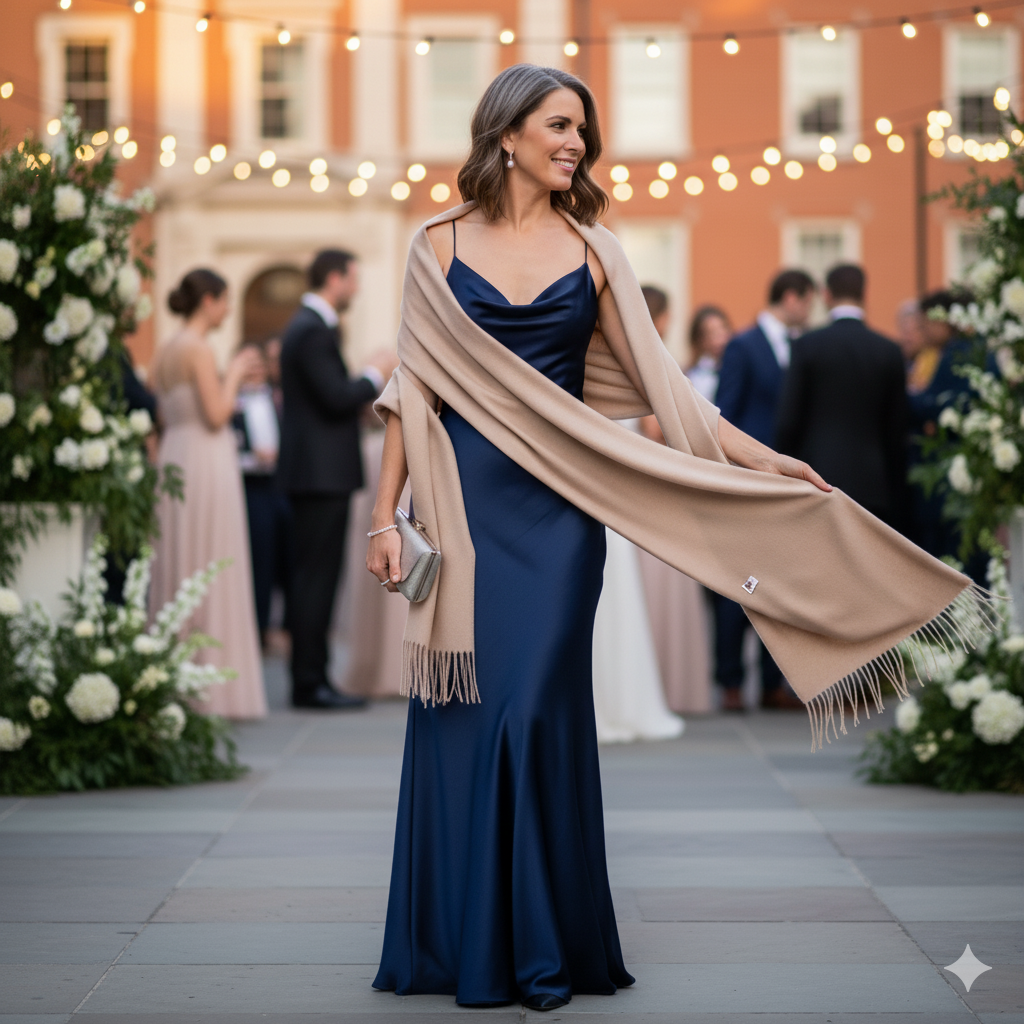 Tasselled Pashmina, Beige