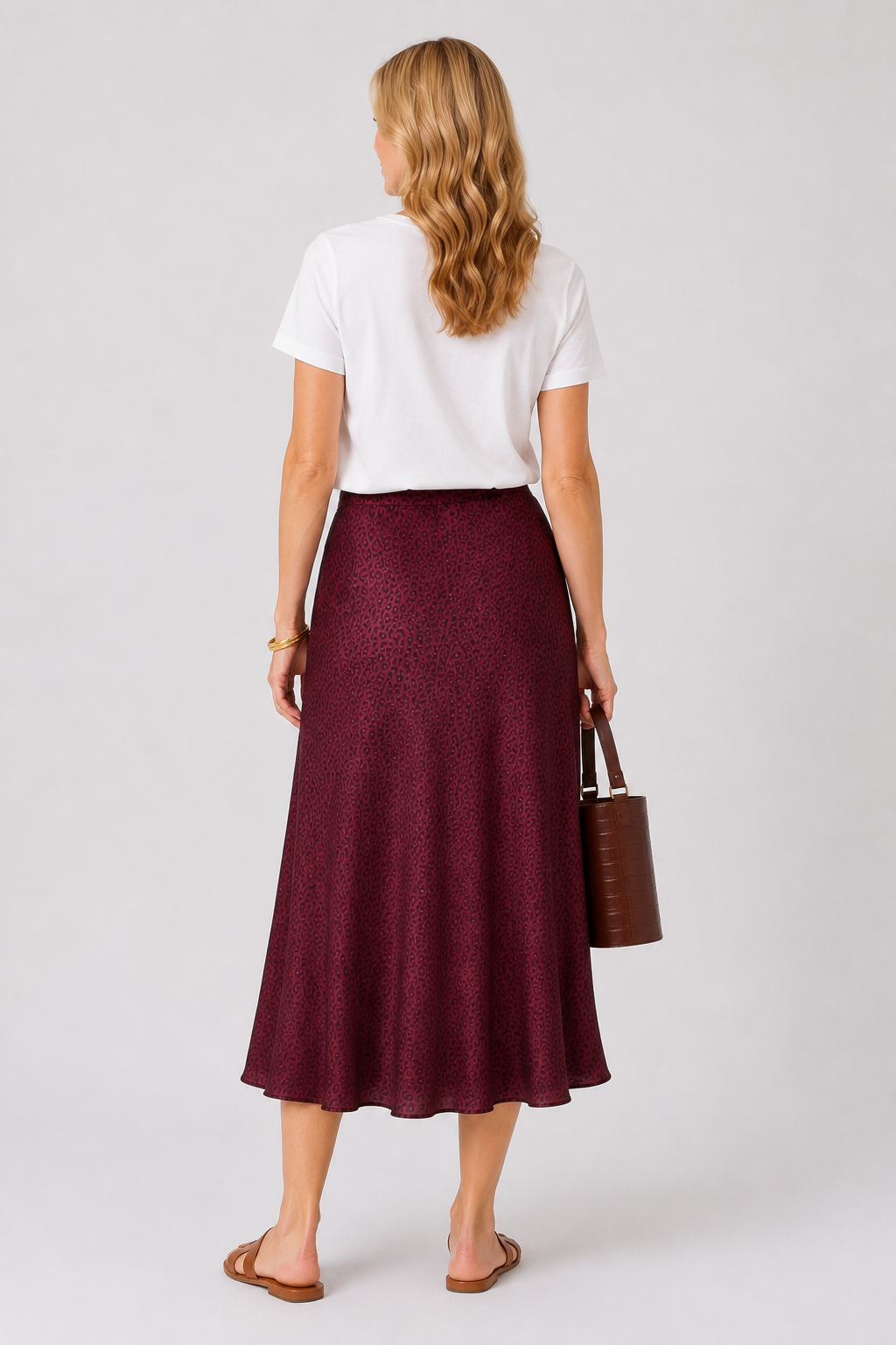 Tilbury Satin Slip Skirt, Mulberry