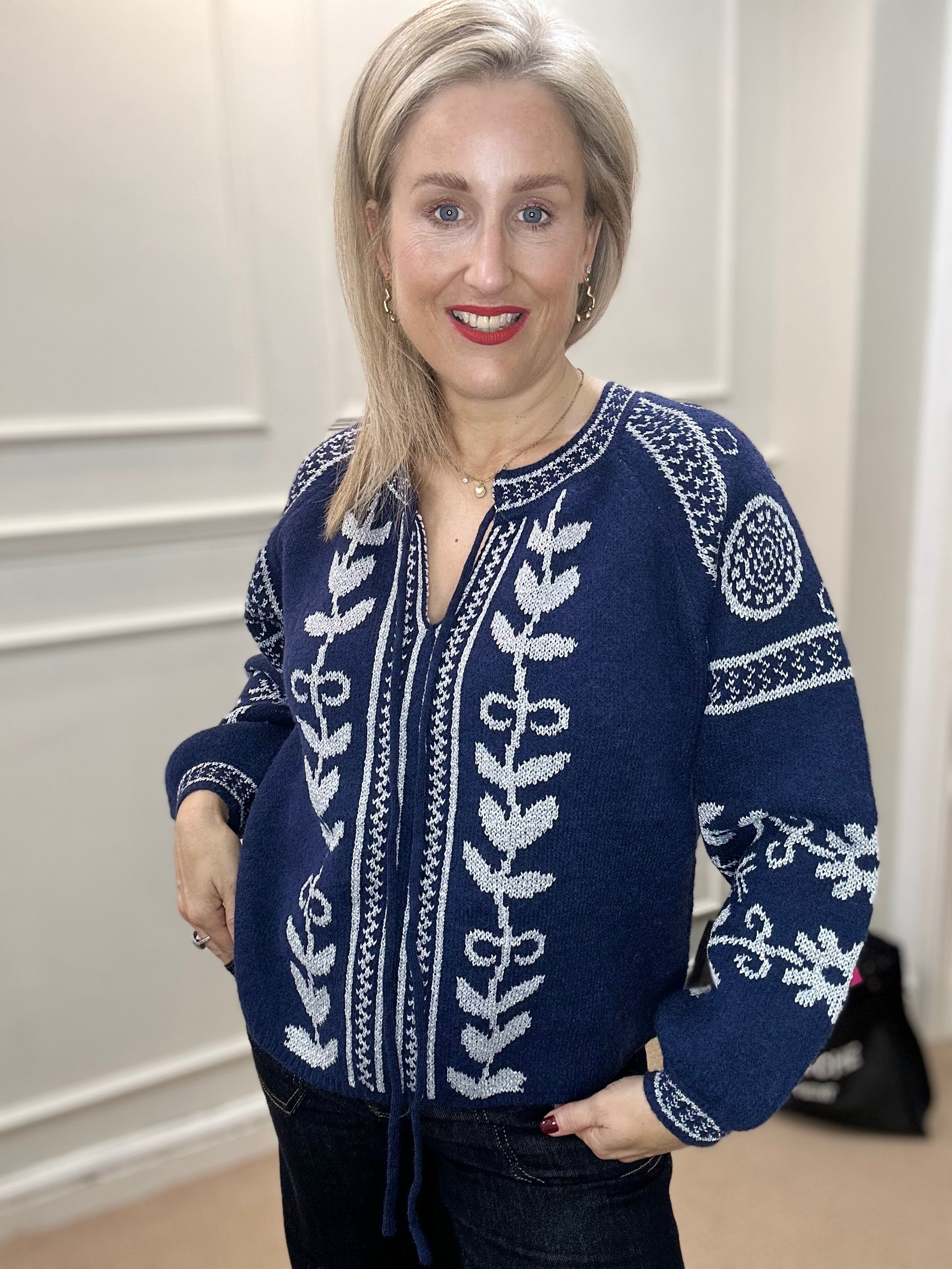 Tinsley Kaftan Jumper, Deep Blue