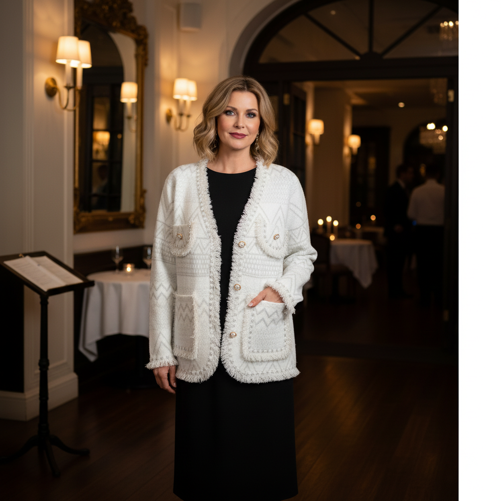 V Neck Cardigan, Cream