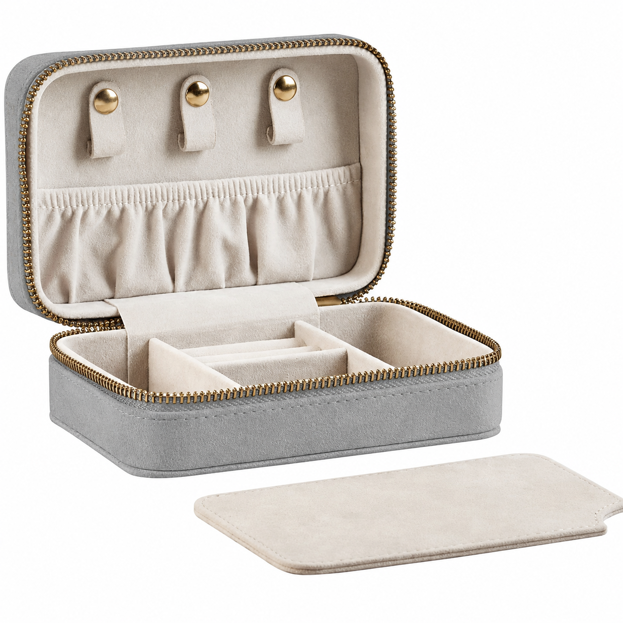 Verity Jewellery Case, Pale Grey