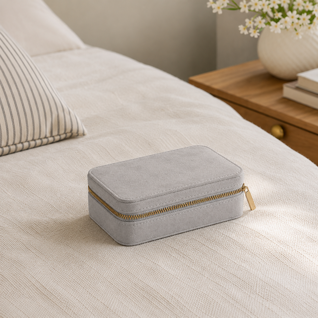 Verity Jewellery Case, Pale Grey