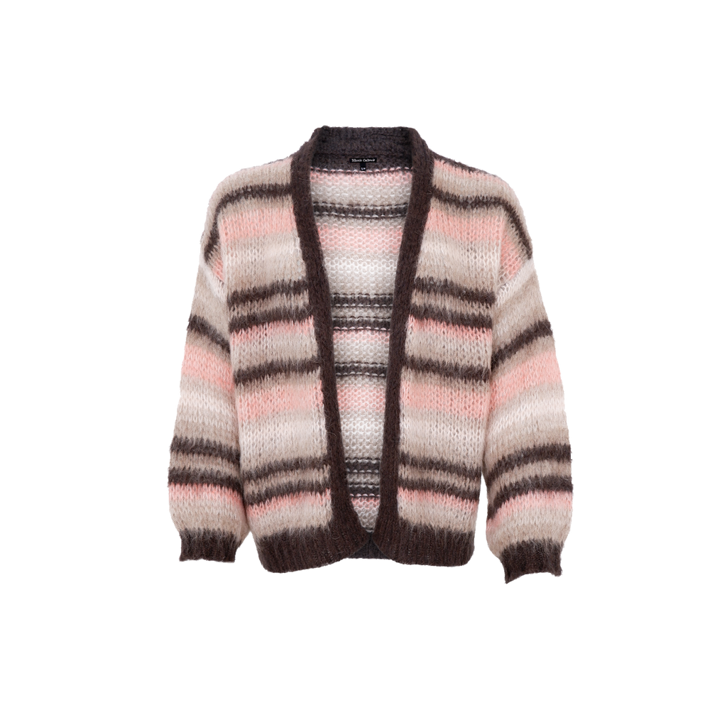 Alana Striped Cardigan, Soft Rose