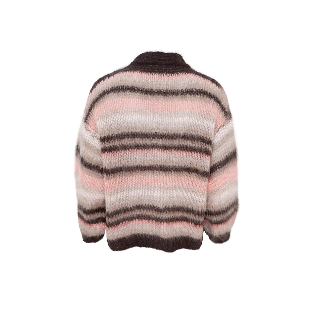 Alana Striped Cardigan, Soft Rose