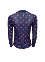 Annie Mesh Blouse, Navy Pink Heart