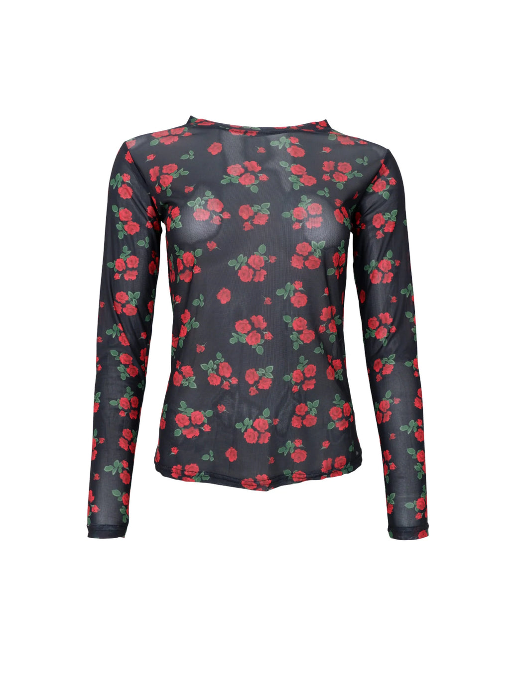 Annie Mesh Blouse, Red Flower
