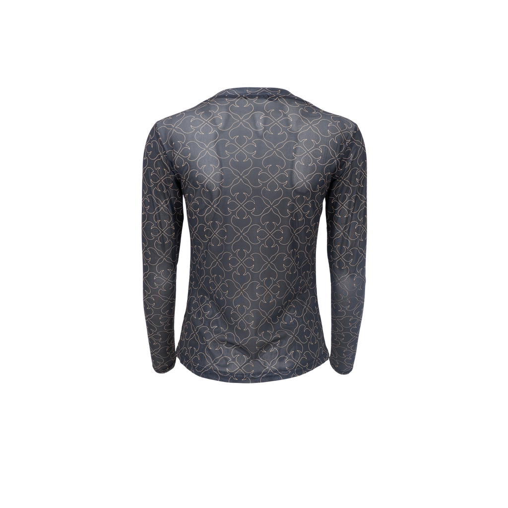 Annie Mesh Blouse, Black Deco