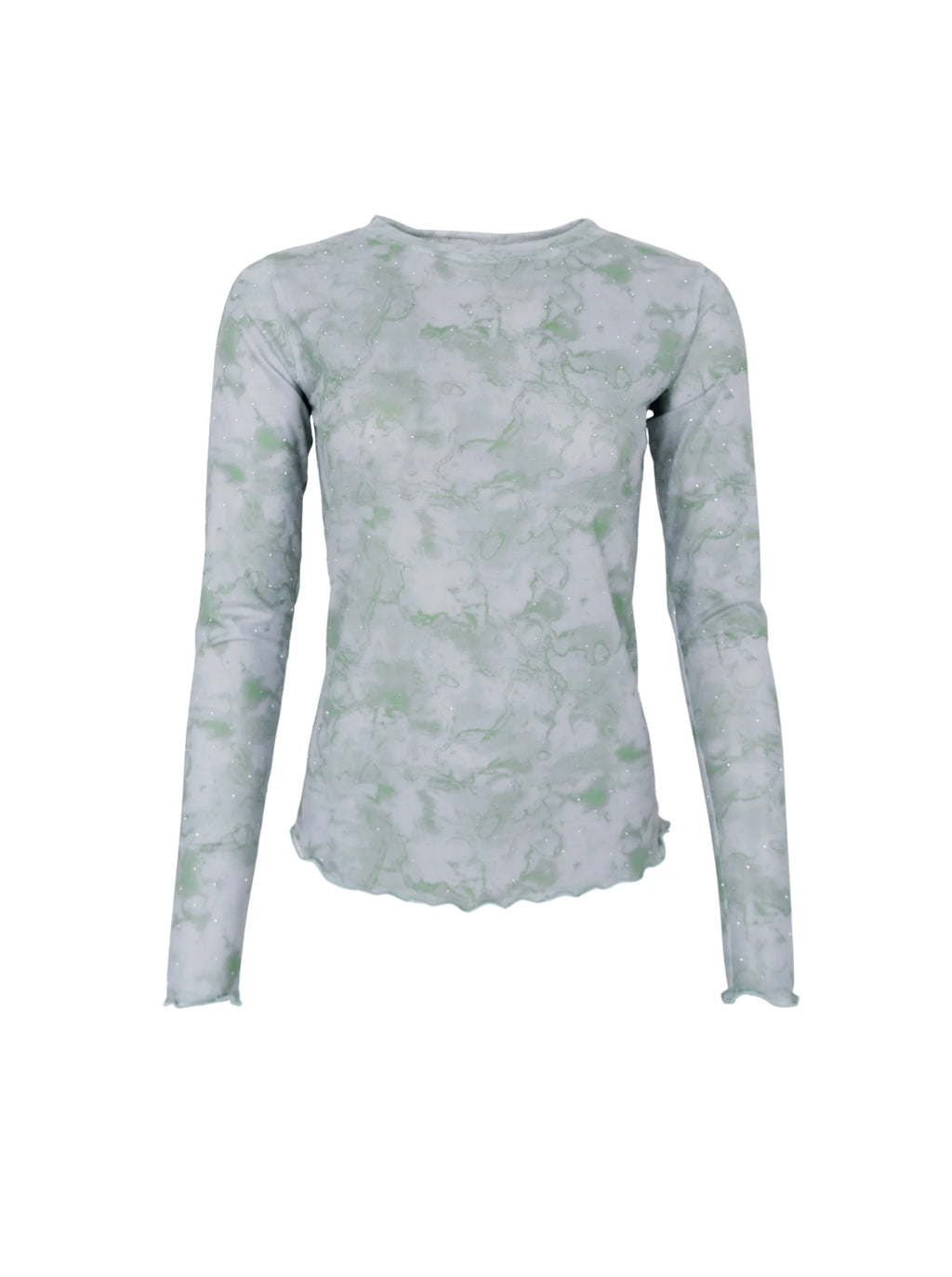 Annie Shimmer Mesh Blouse, Green