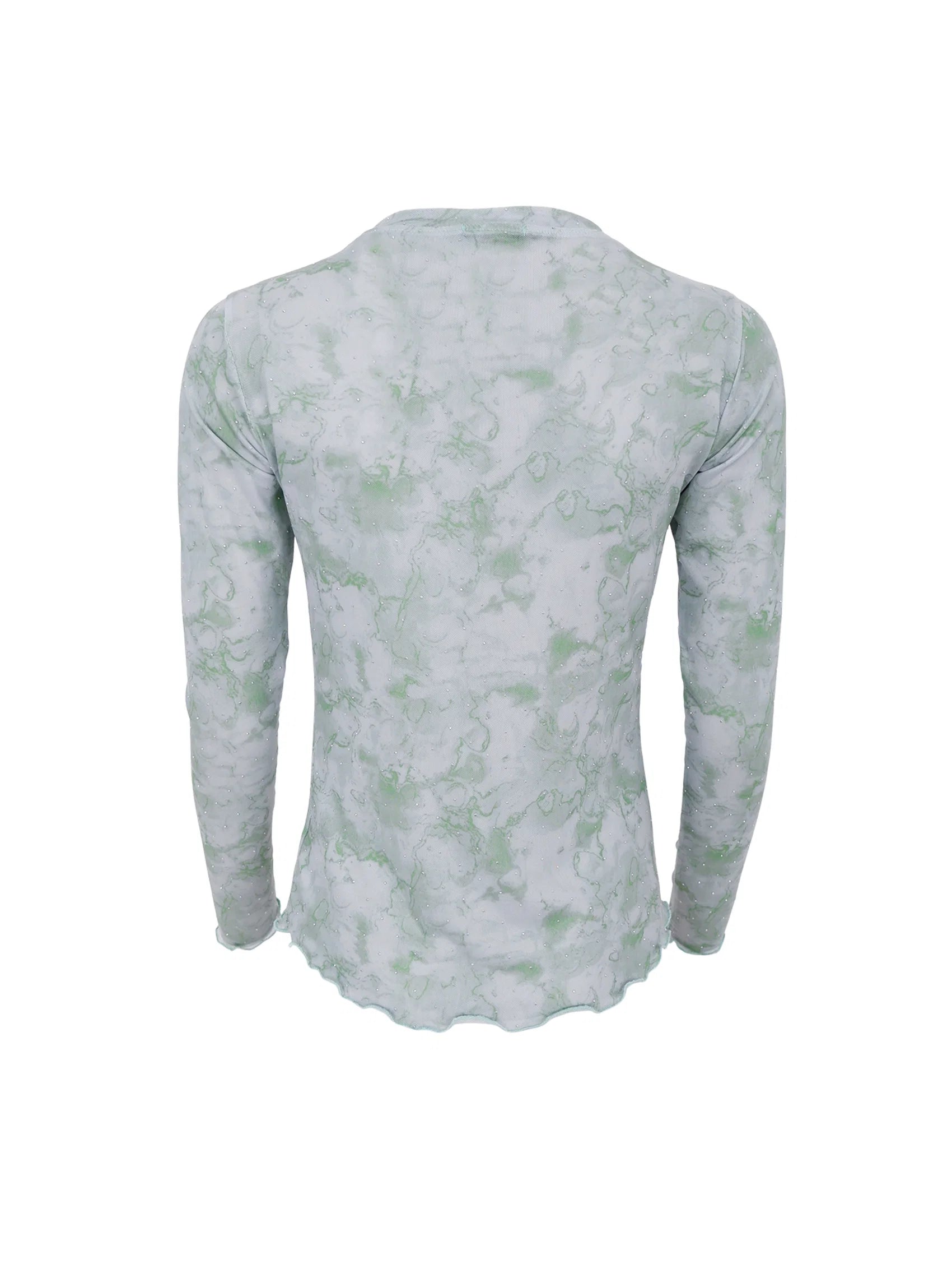 Annie Shimmer Mesh Blouse, Green
