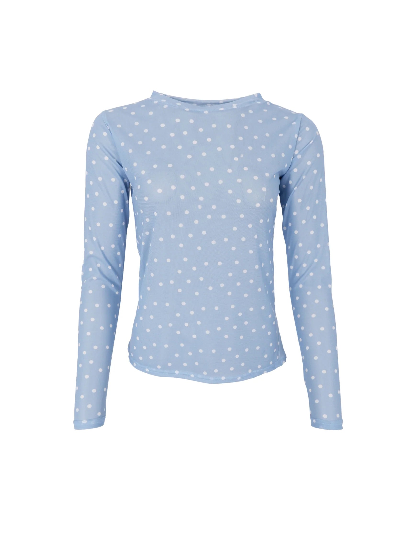 Annie Mesh Blouse, Light Blue Dot