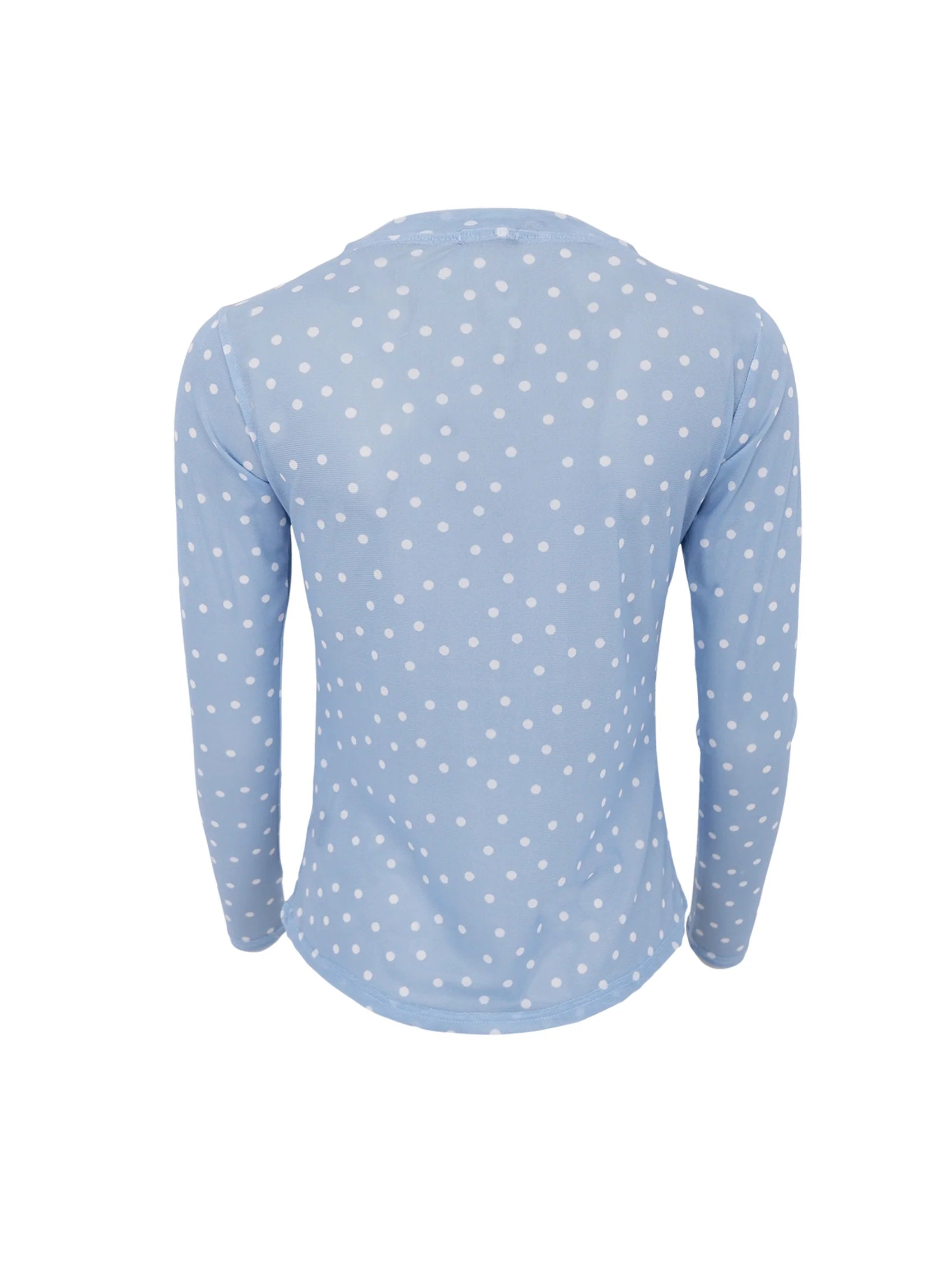 Annie Mesh Blouse, Light Blue Dot