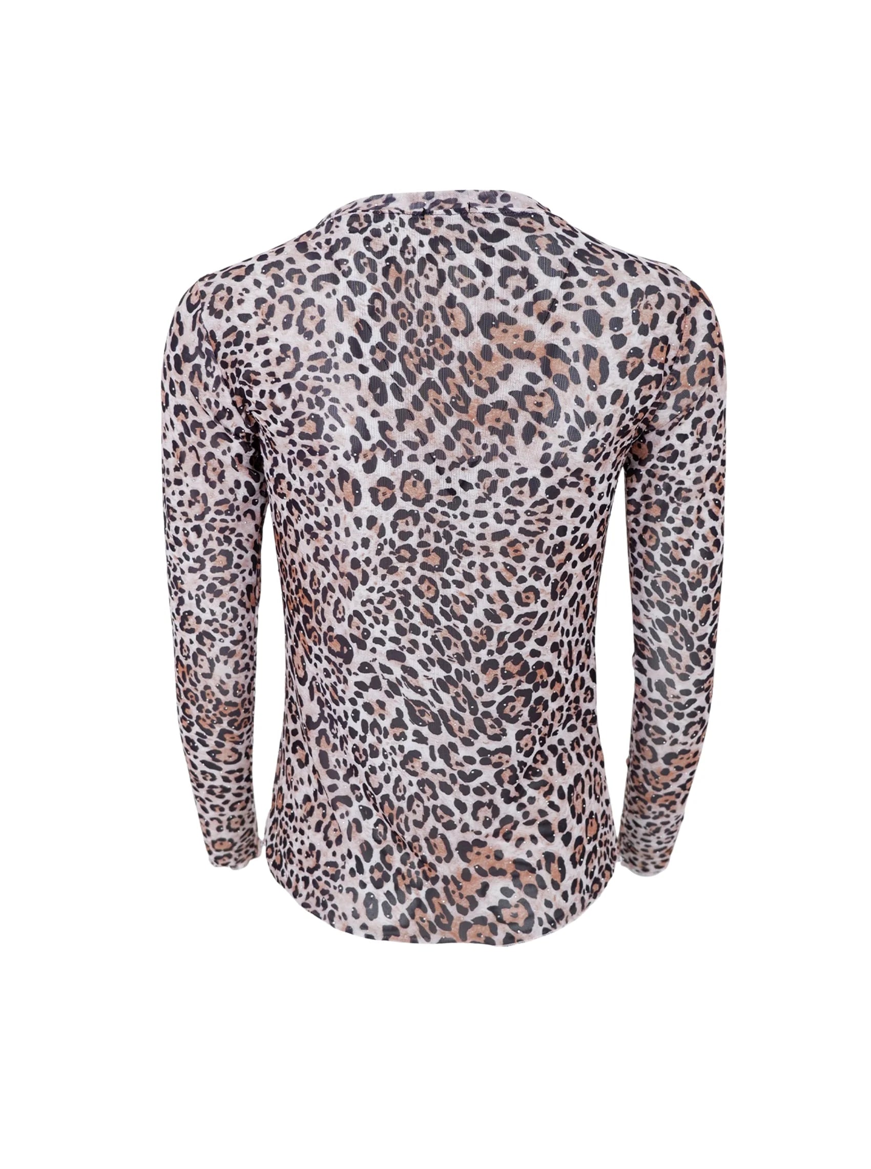 Annie Shimmer Mesh Blouse, Leopard