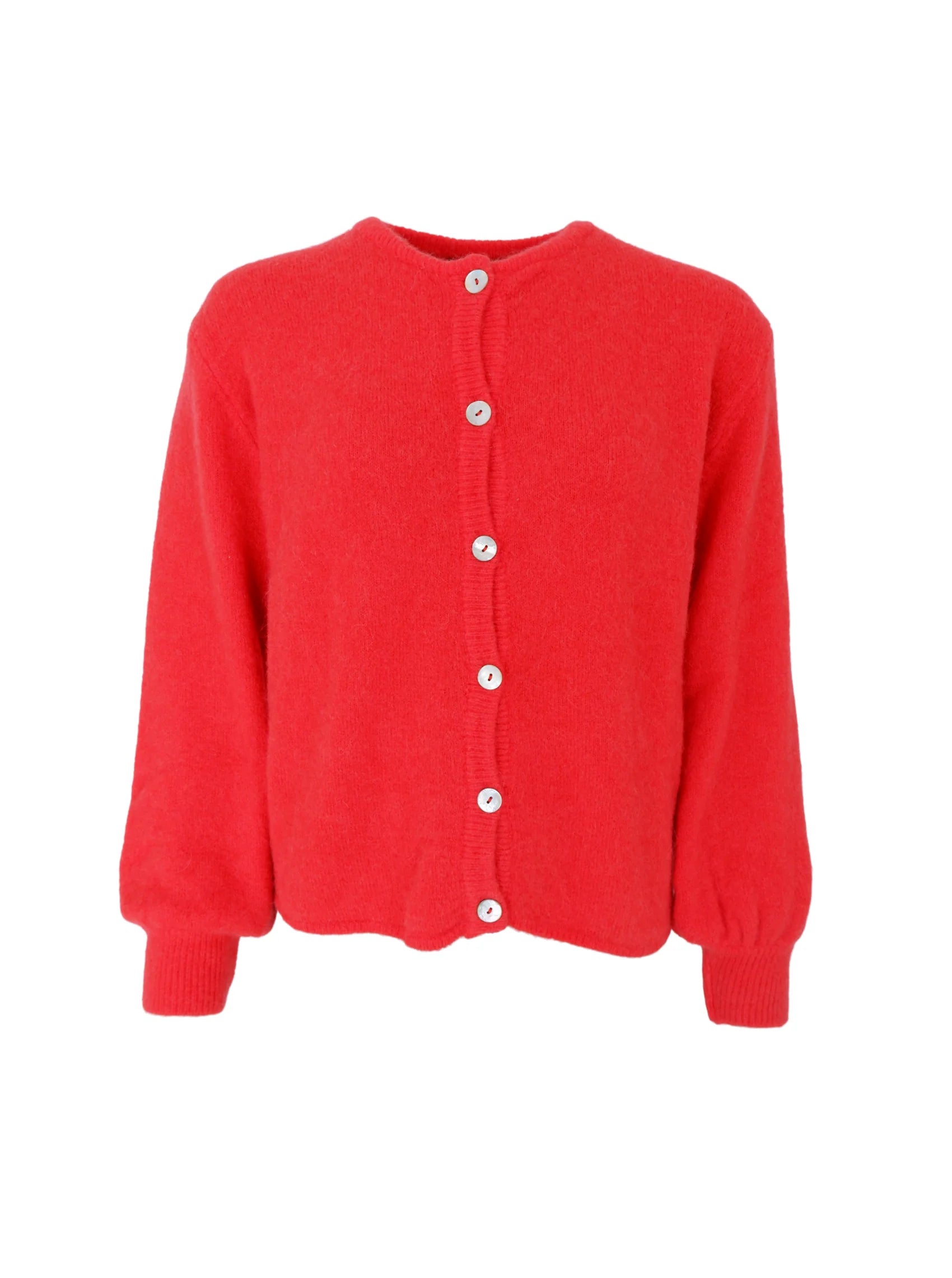 Bella Knit Cardigan, Coral Red