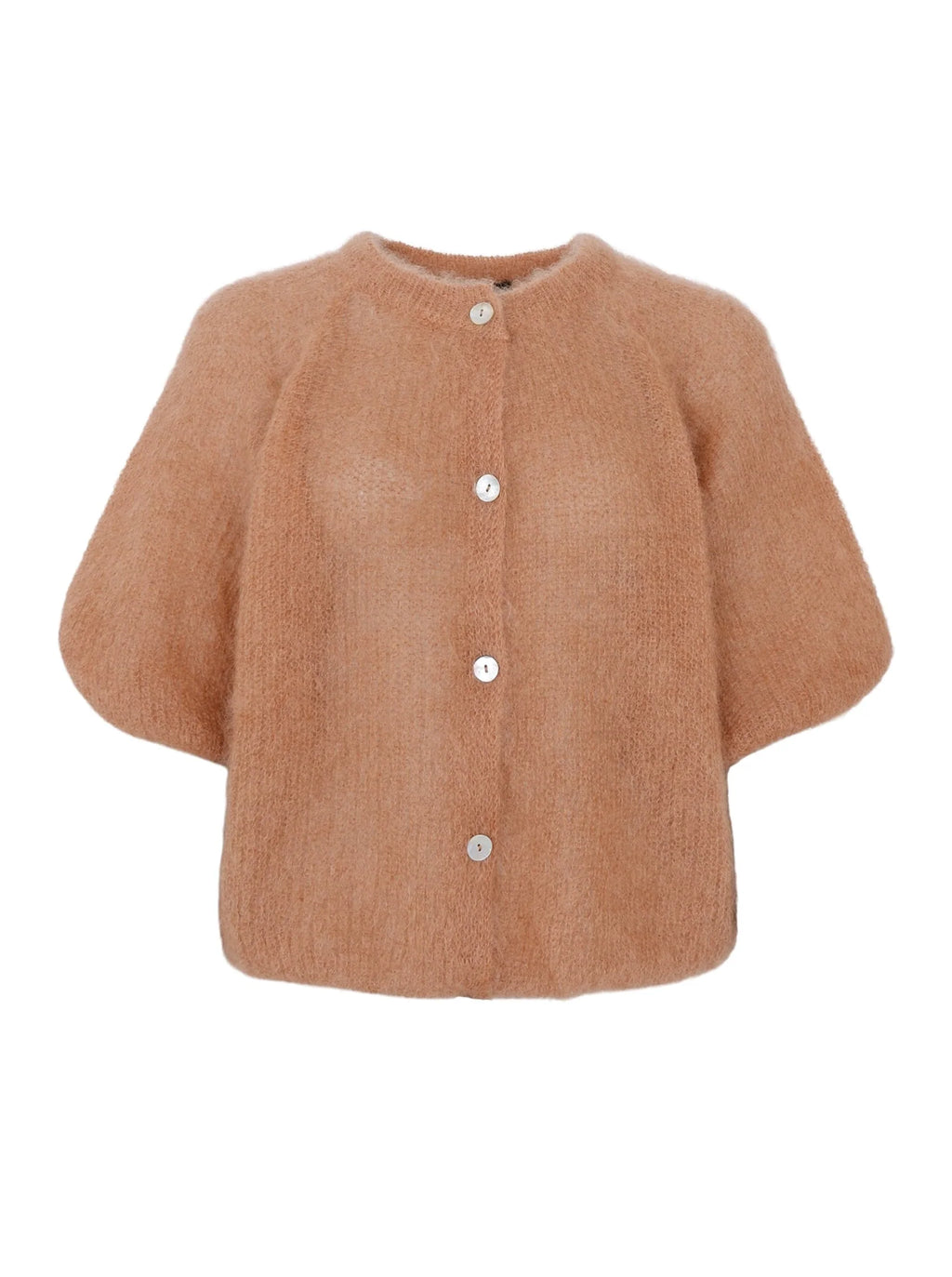 Bjoerk Patent Knit Cardigan, Camel