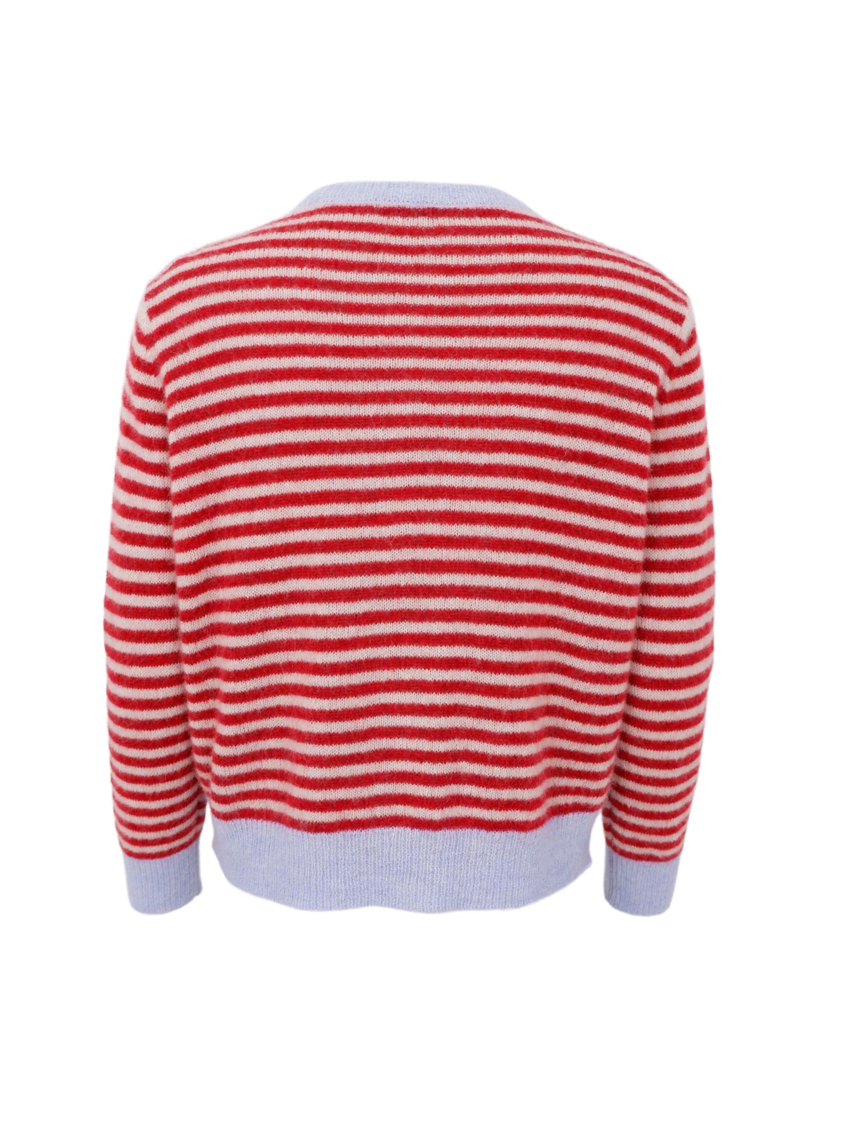 Dell Striped Knit Cardigan, Red