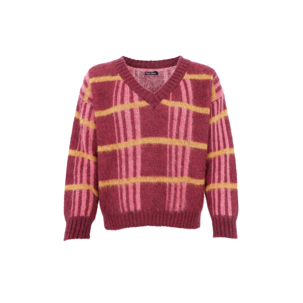 Erna V-Neck Jumper, Burgundy