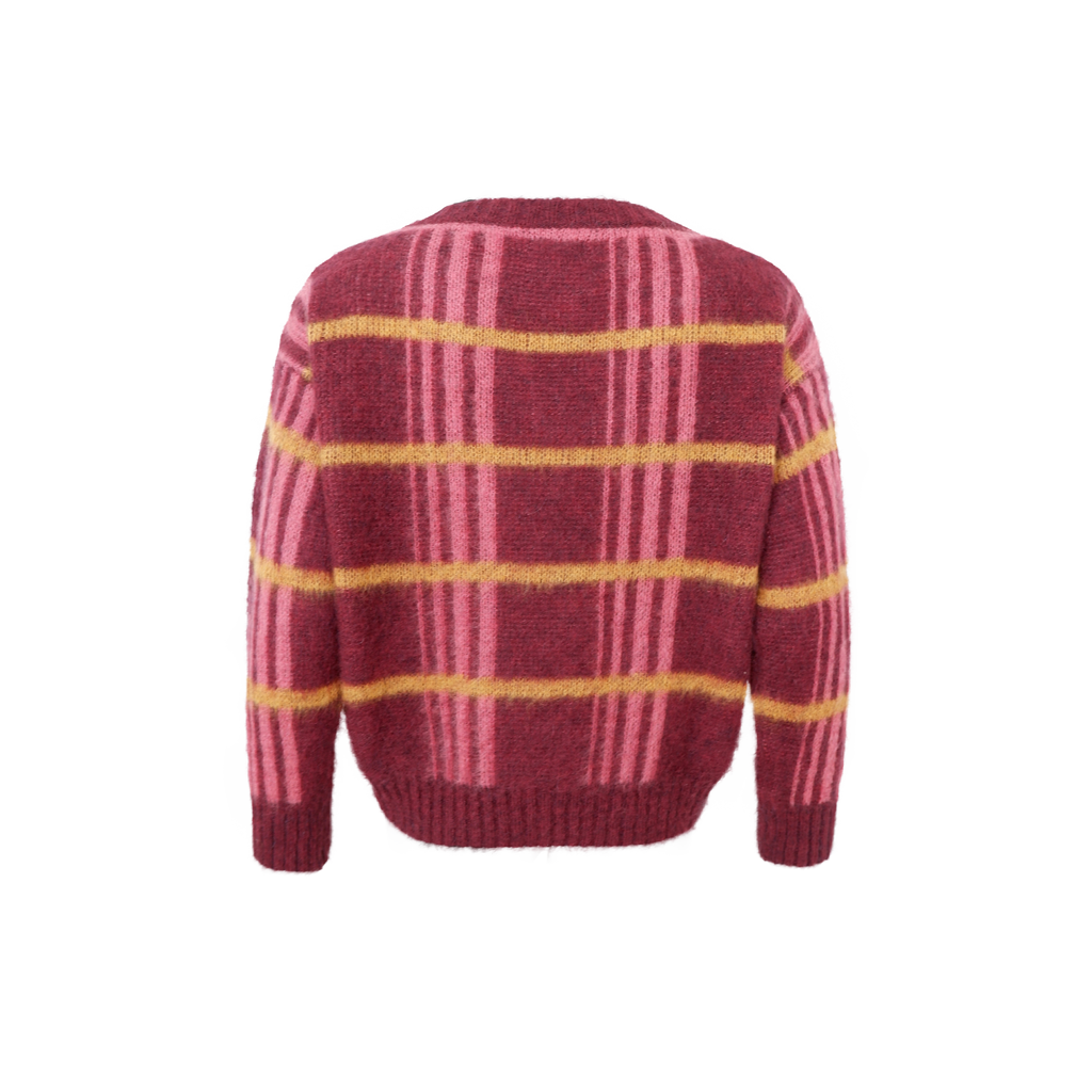 Erna V-Neck Jumper, Burgundy
