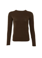 Faye Lurex Long-Sleeved Top, Chocolate