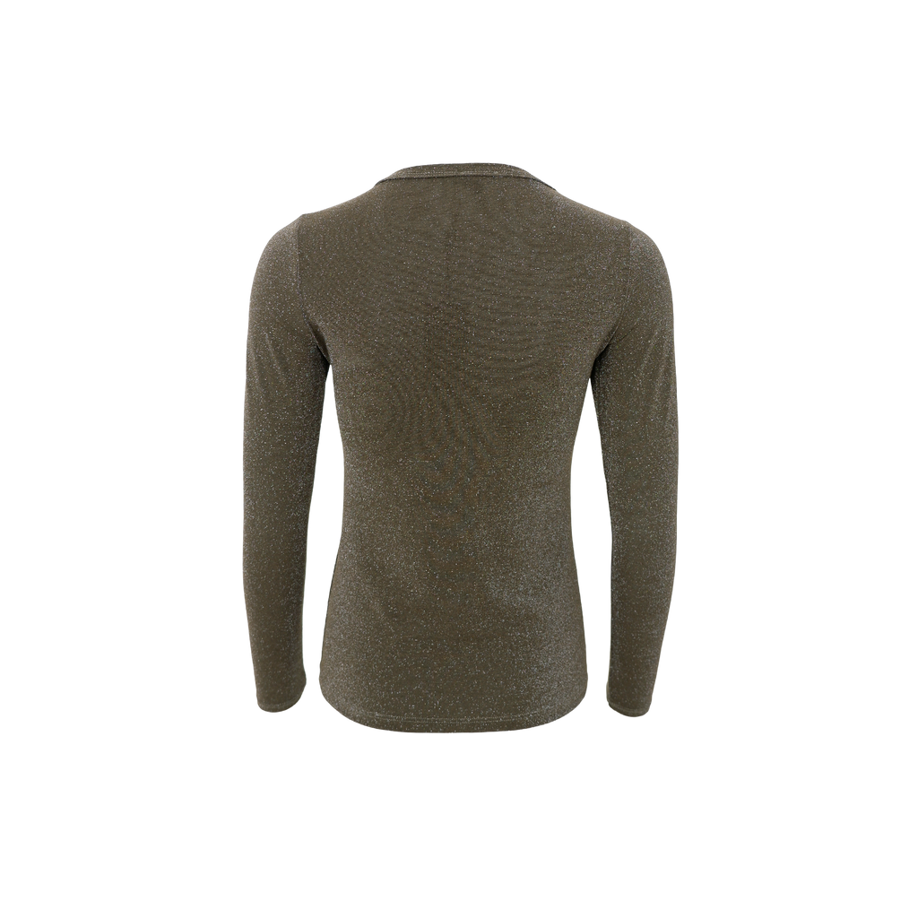 Faye Lurex Long-Sleeved Top, Hunter Green
