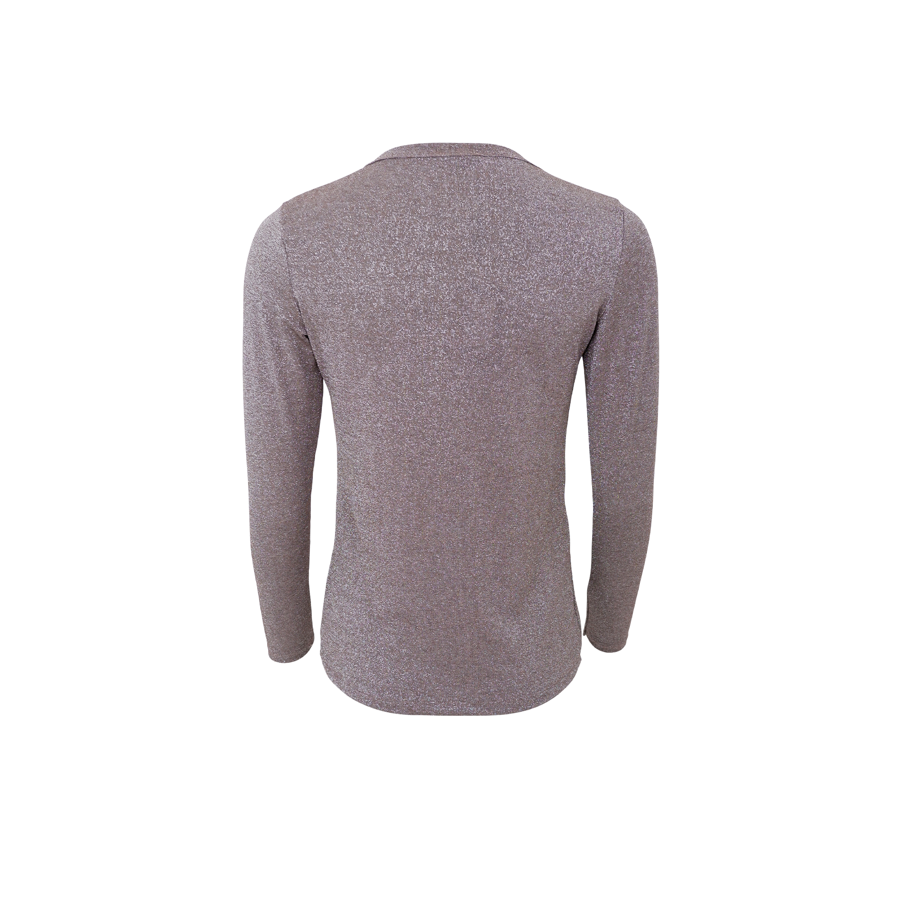 Faye Lurex Long-Sleeved Top, Taupe