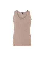 Faye Lurex Vest Top, Golden Taupe