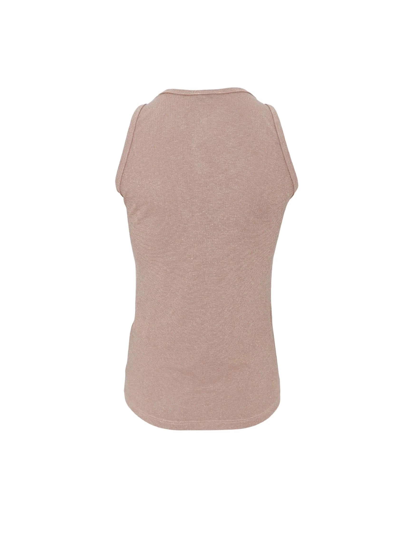 Faye Lurex Vest Top, Golden Taupe