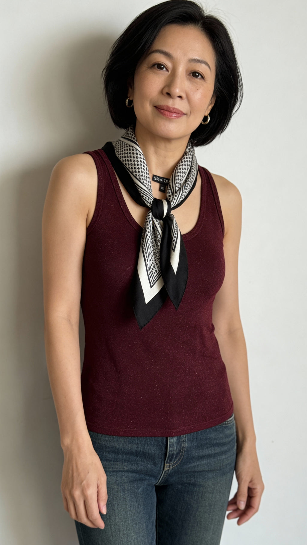 Faye Lurex Vest Top, Plum colour