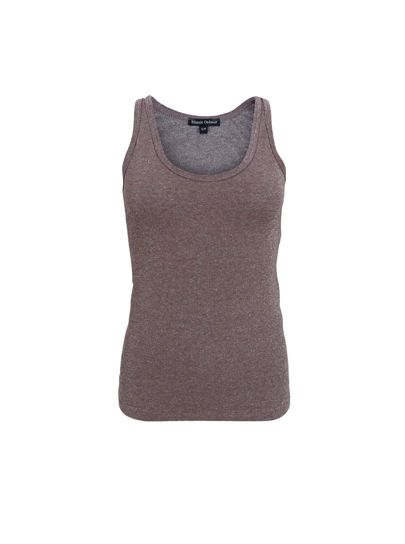 Faye Lurex Vest Top, Taupe