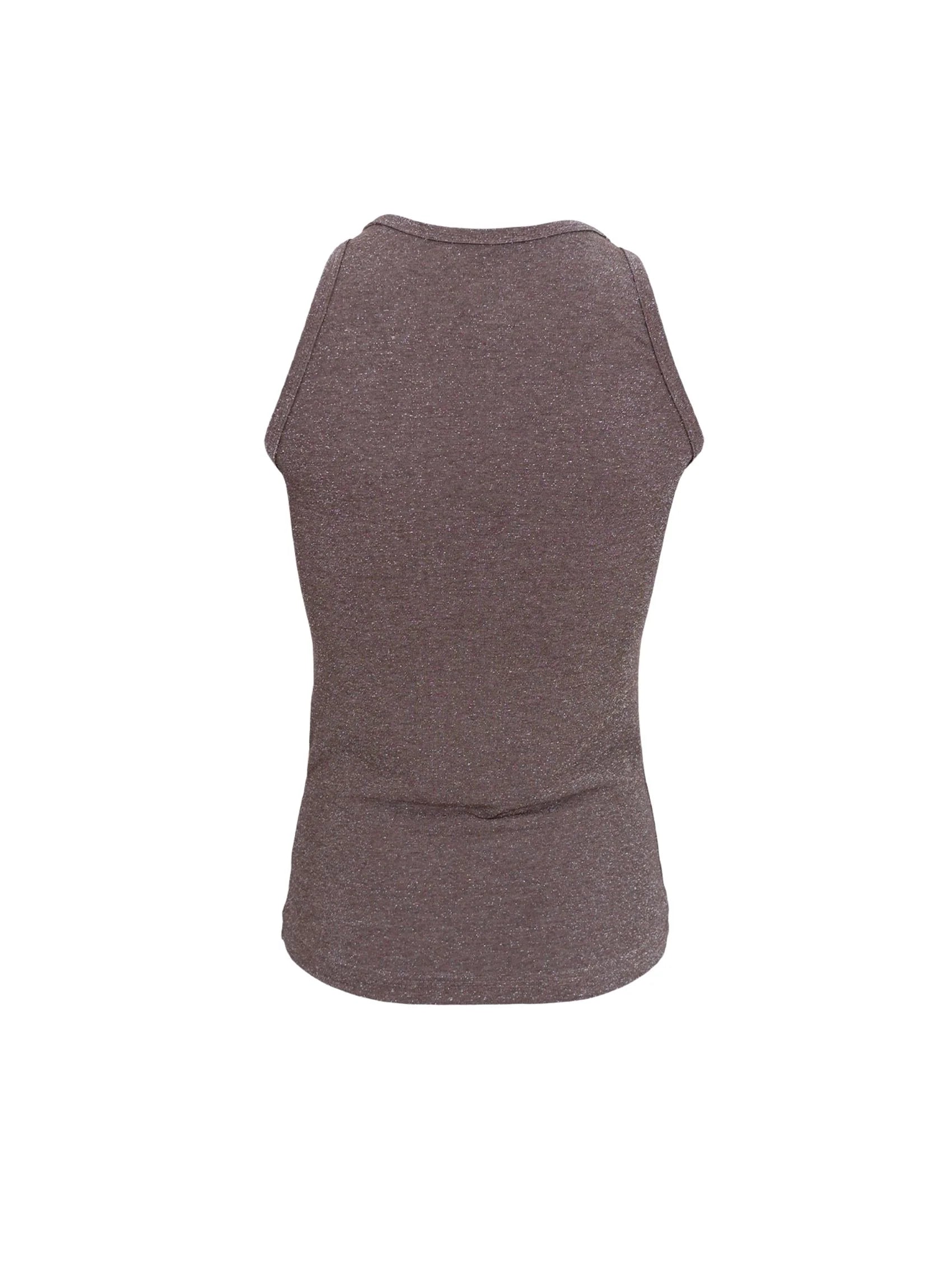 Faye Lurex Vest Top, Taupe