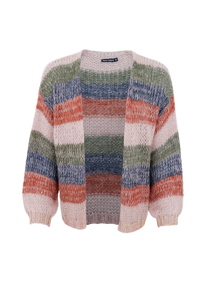 Filuca Striped Cardigan, Camel Blue