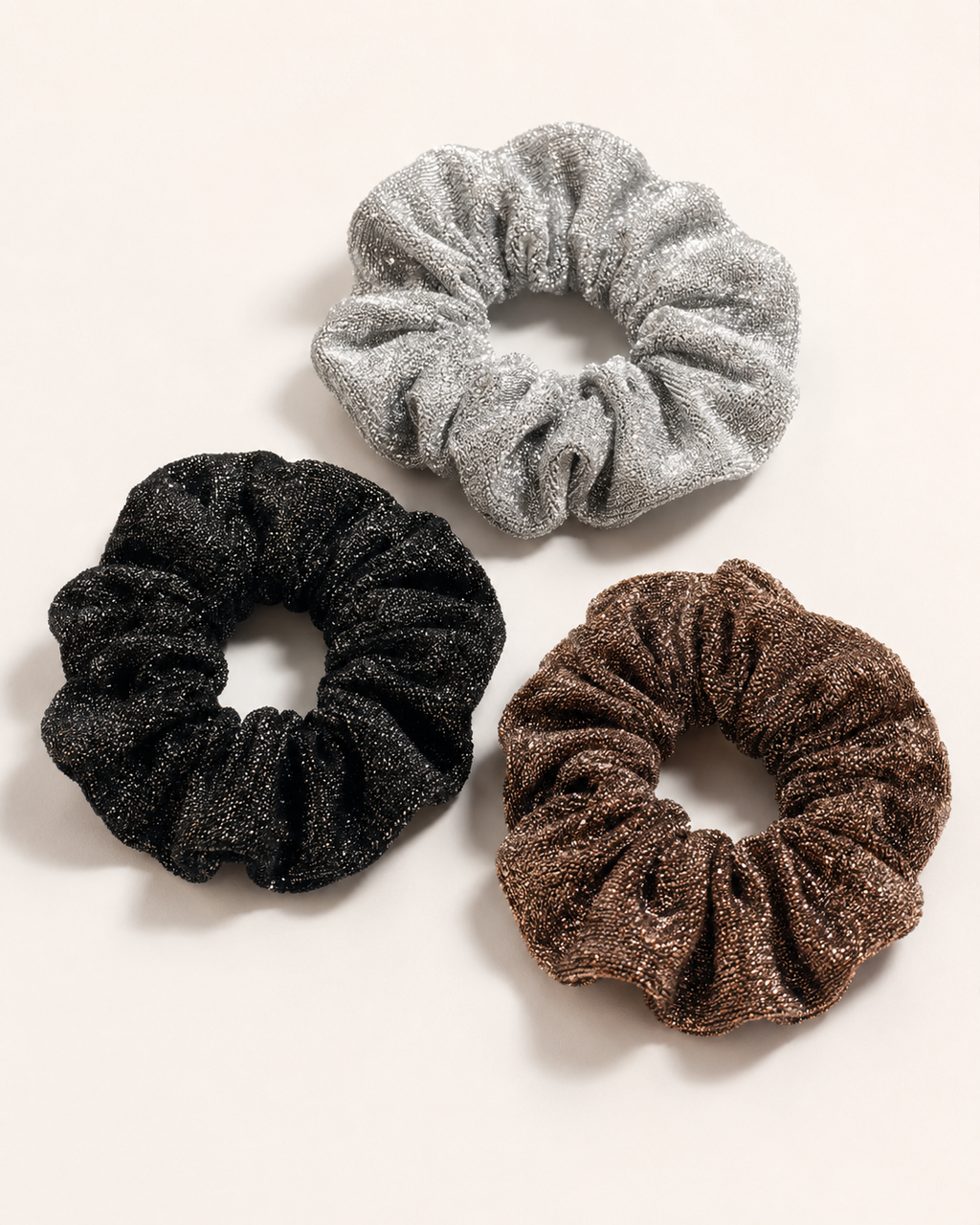 Glitter Scrunchie, 3 Pack