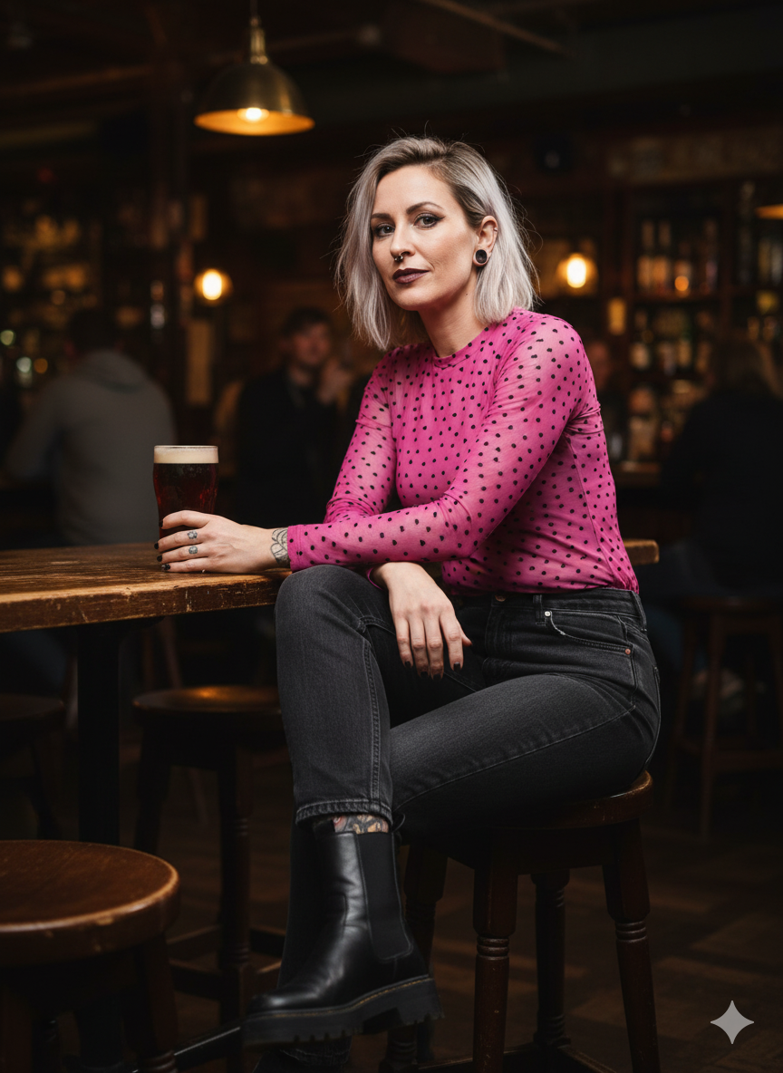 Isole Love Mesh Blouse, Fuchsia