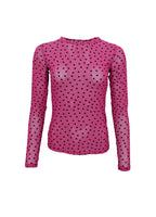 Isole Love Mesh Blouse, Fuchsia