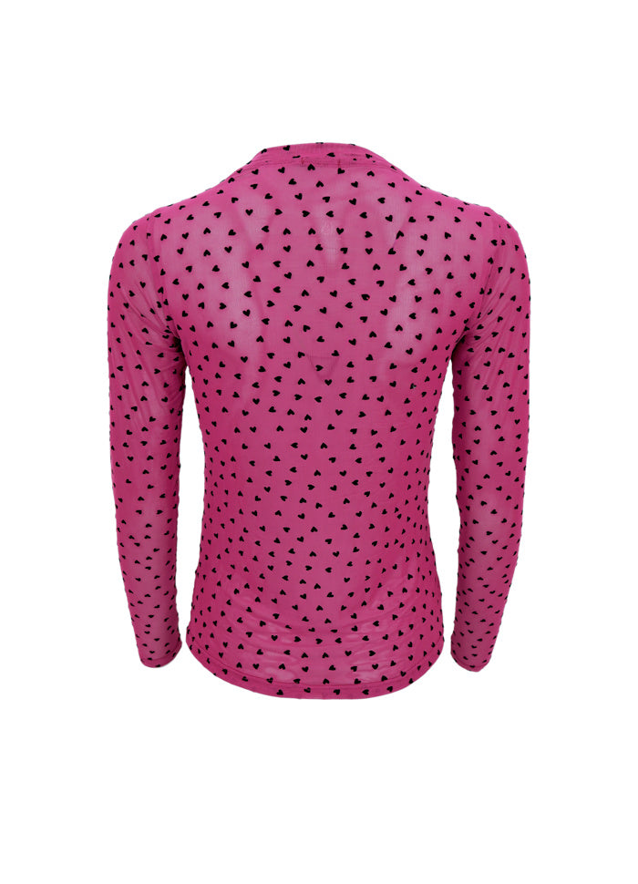 Isole Love Mesh Blouse, Fuchsia
