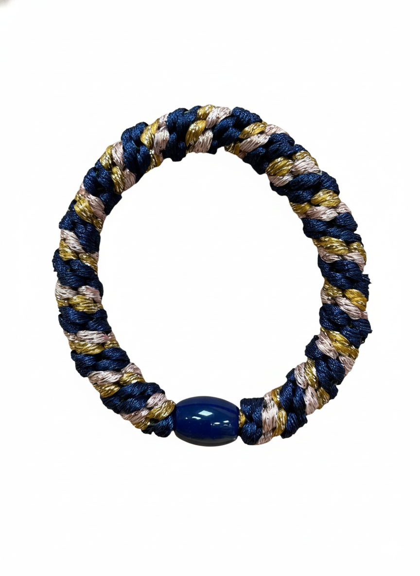 Kally Hair/Bracelet Elastic, Dark Blue / Rose