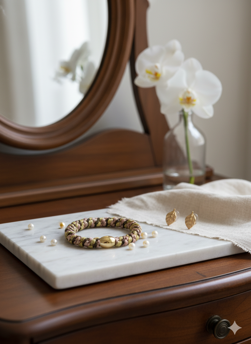 Kally Hair/Bracelet Elastic, Rose Gold Mix