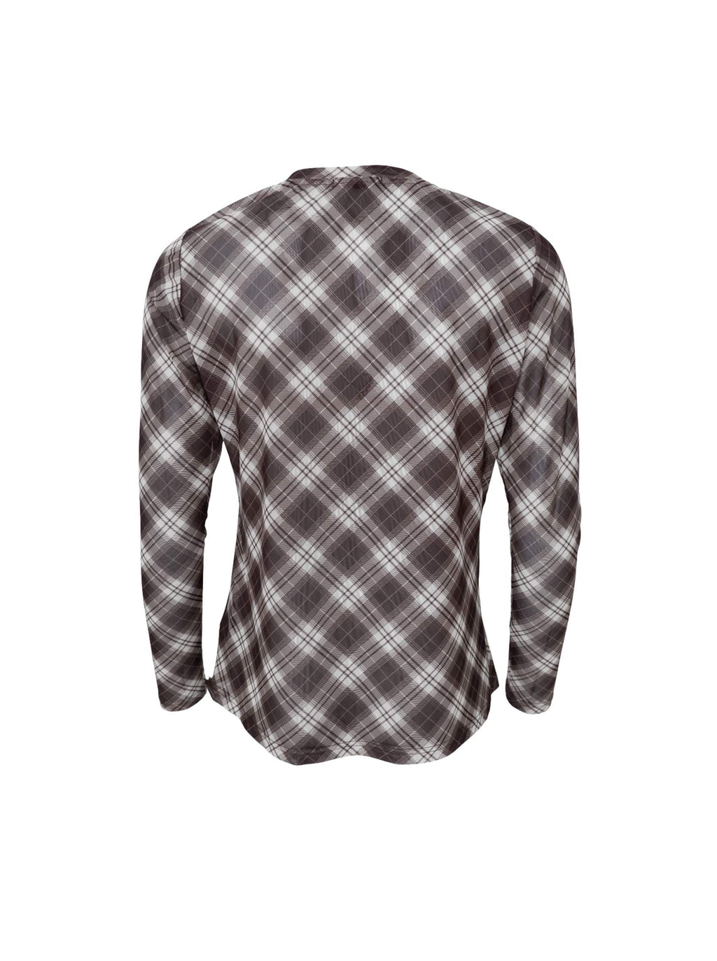 Kamma Mesh Blouse, Brown Tartan