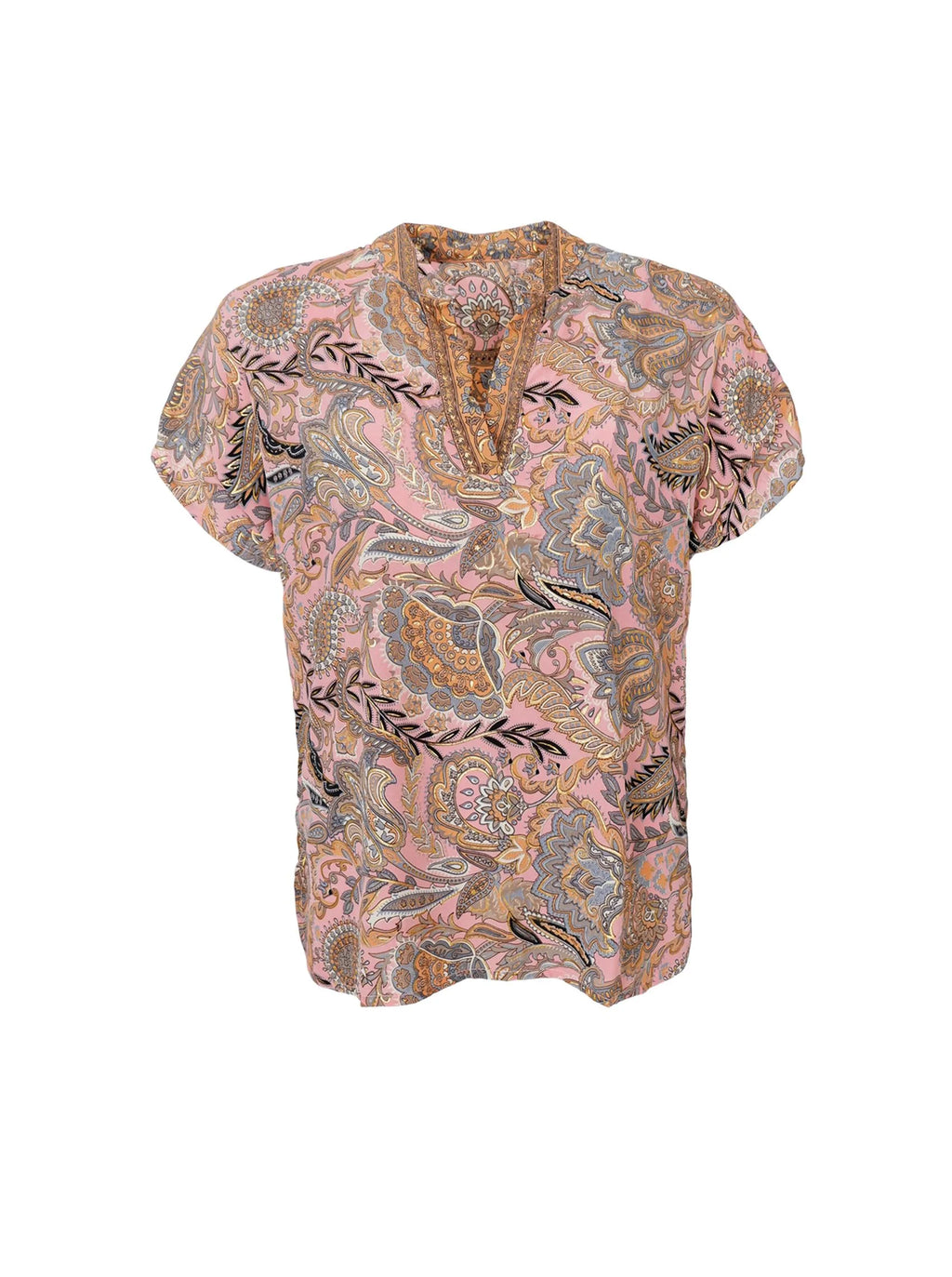 Luna Andrea Short-Sleeved Blouse, Imperial Rose