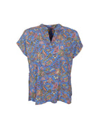 Luna Andrea Short-Sleeved Blouse, Violet Blue