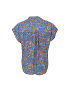Luna Andrea Short-Sleeved Blouse, Violet Blue