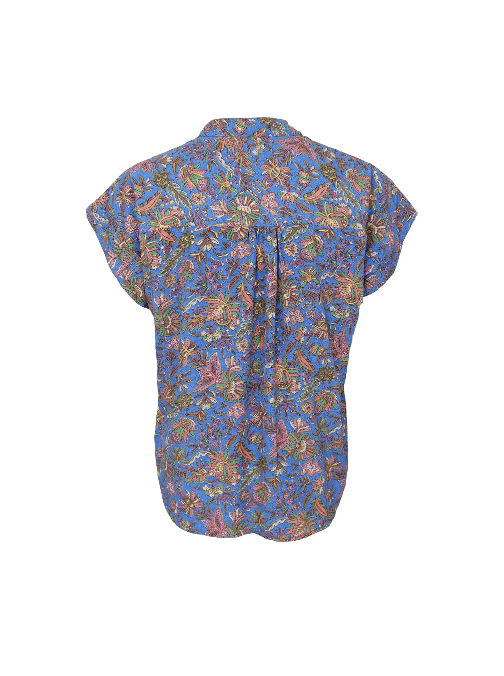 Luna Andrea Short-Sleeved Blouse, Violet Blue