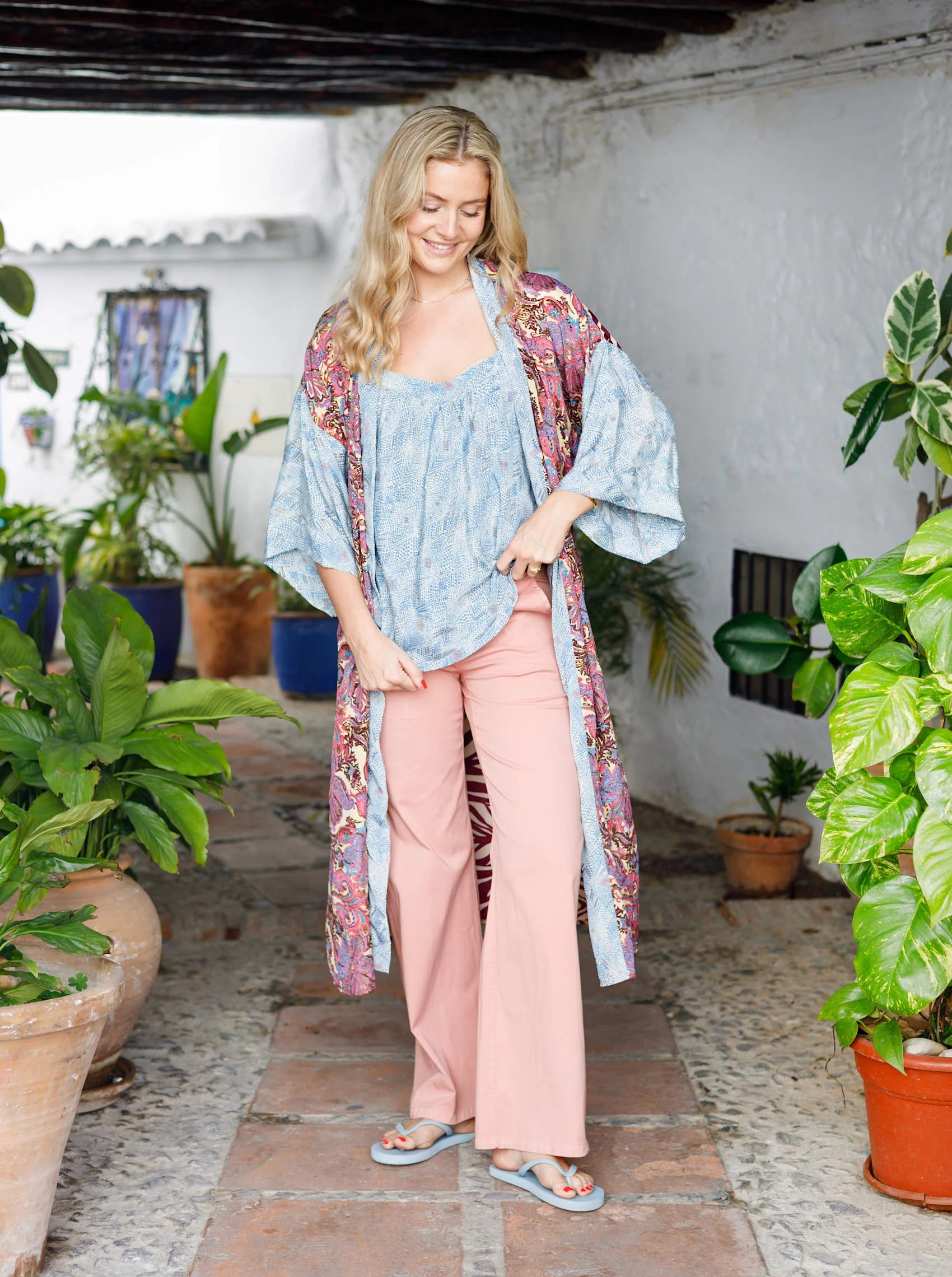 Luna Long Kimono, Royal Berry Mix