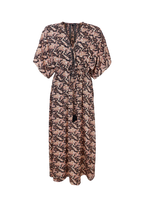 Luna Long V-Neck Dress, Glory Black