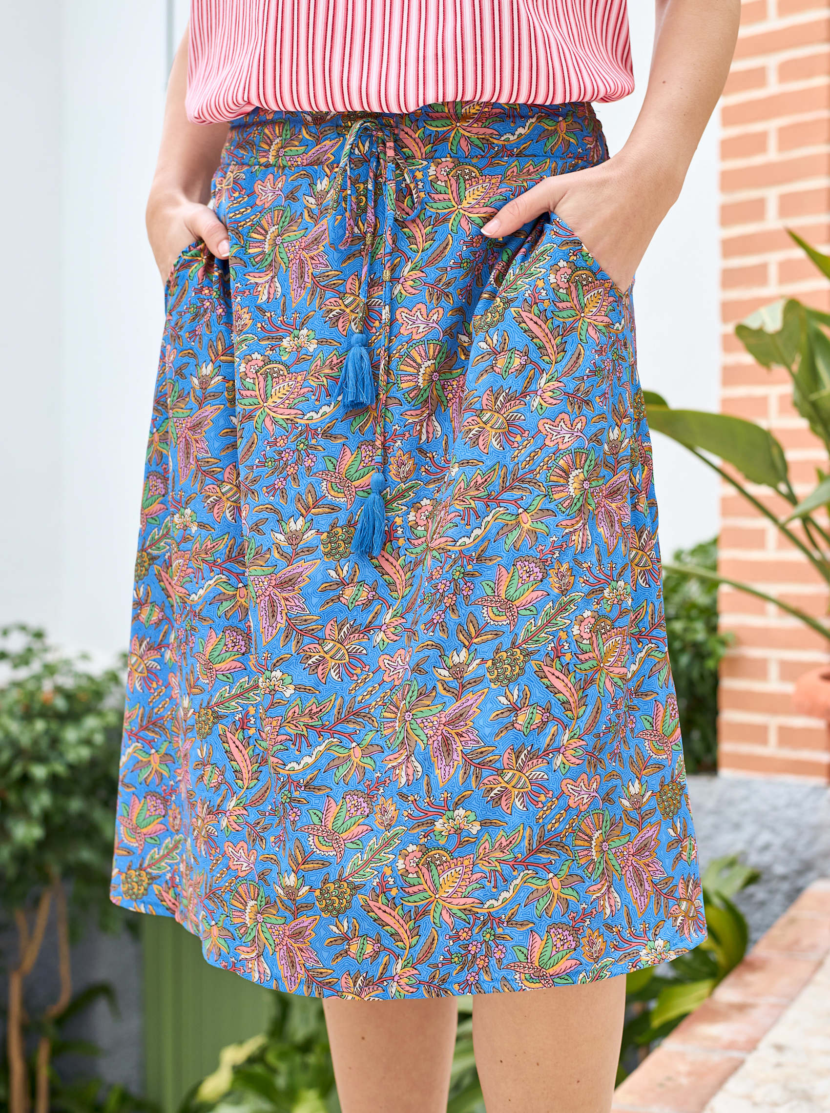 Luna Midi Skirt, Violet Blue