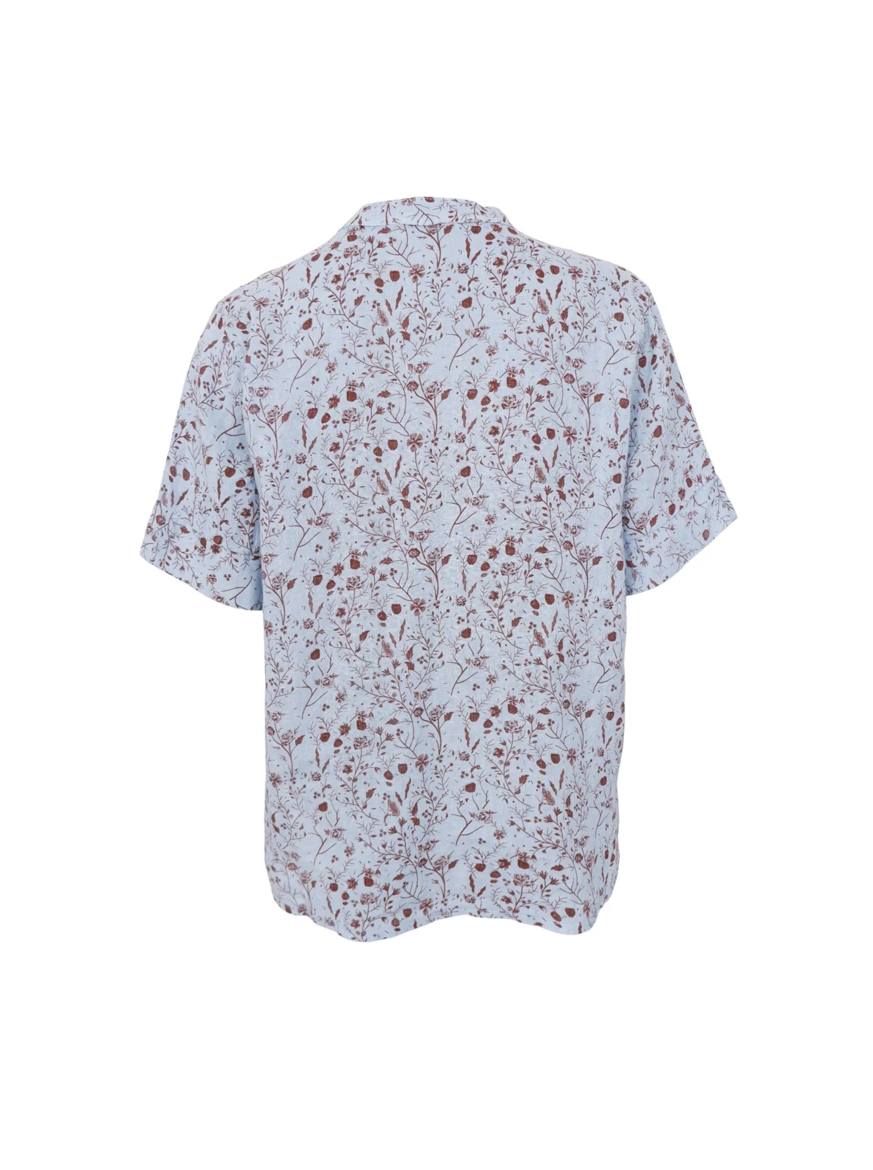 Melina Short-Sleeved Linen Blouse, Floral