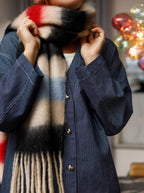 Portobello Scarf, Red & Ice Blue Mix