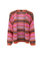 Therese Striped Cardigan, Multi Orange